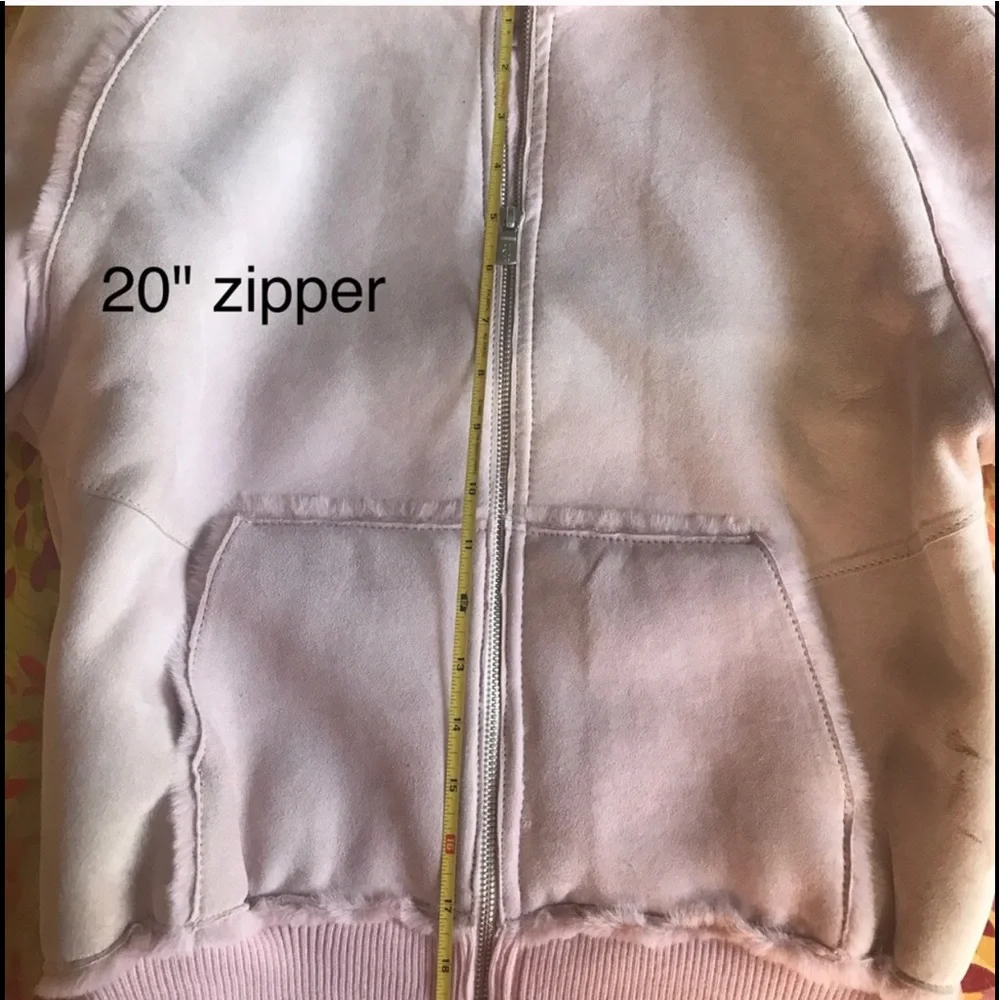 Ugg Genuine Suede Pink Leather Jacket Size Small - Picture 3 of 4